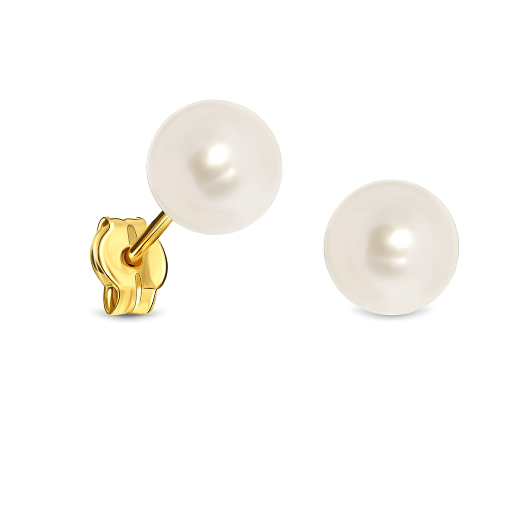 Miore Orecchini Oro Giallo 14KT Perla Acqua Dolce