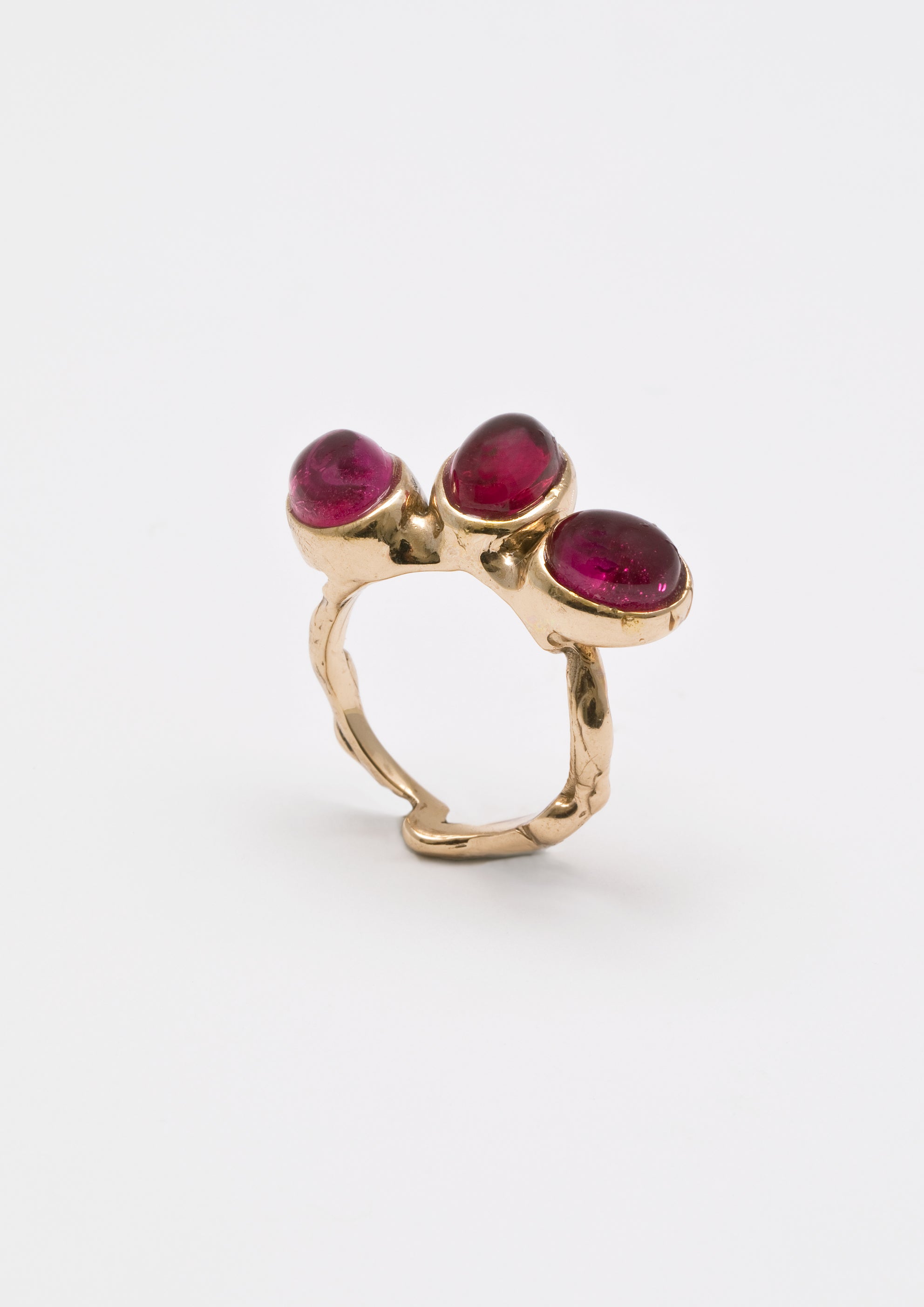Voodoo Jewels Bold Shapes Turan anello argento oro tre cabochon