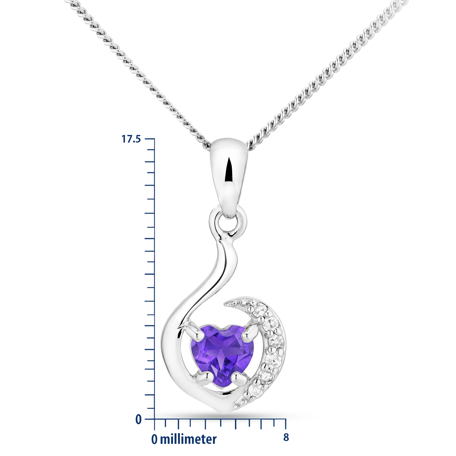 Miore Collana Oro Bianco 9 Kt Ametista