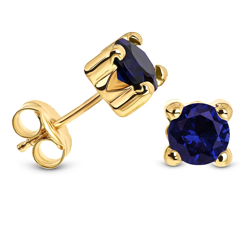 Miore Earrings Orecchini Oro Giallo 9Kt Zaffiro Creato