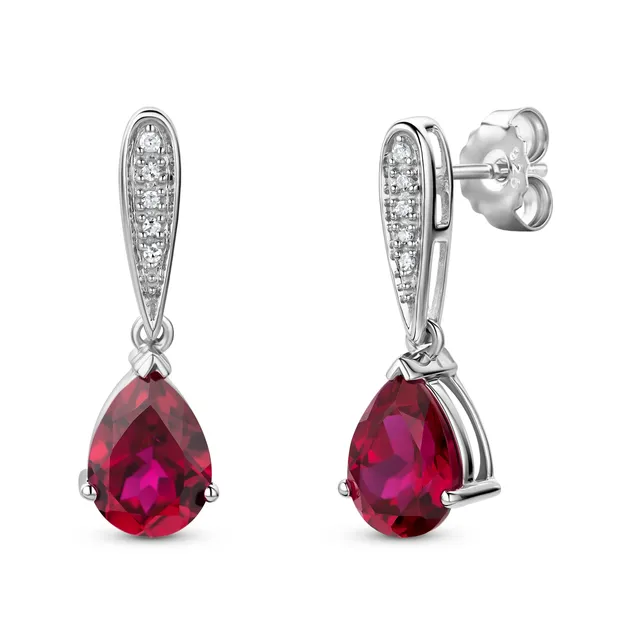 Miore Earrings Orecchini Argento 925 Rubino Creato