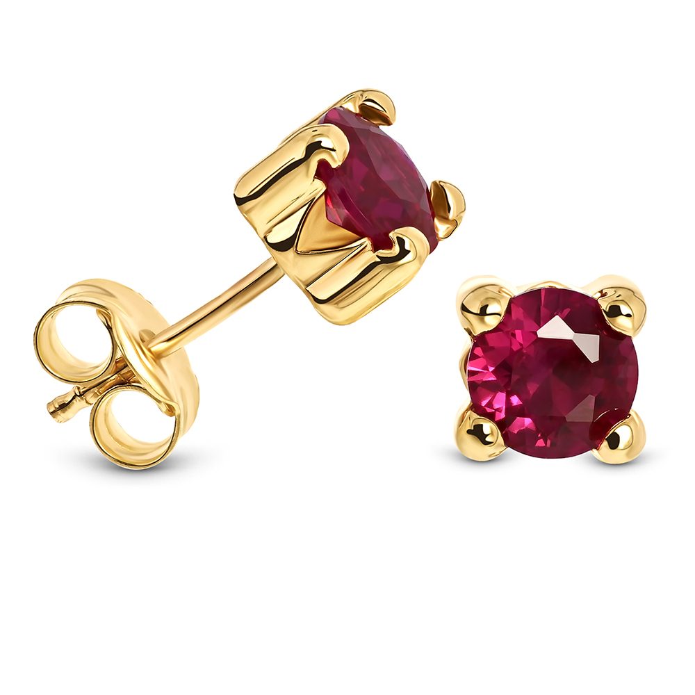 Miore Earrings orecchini oro giallo 375 rubino creato