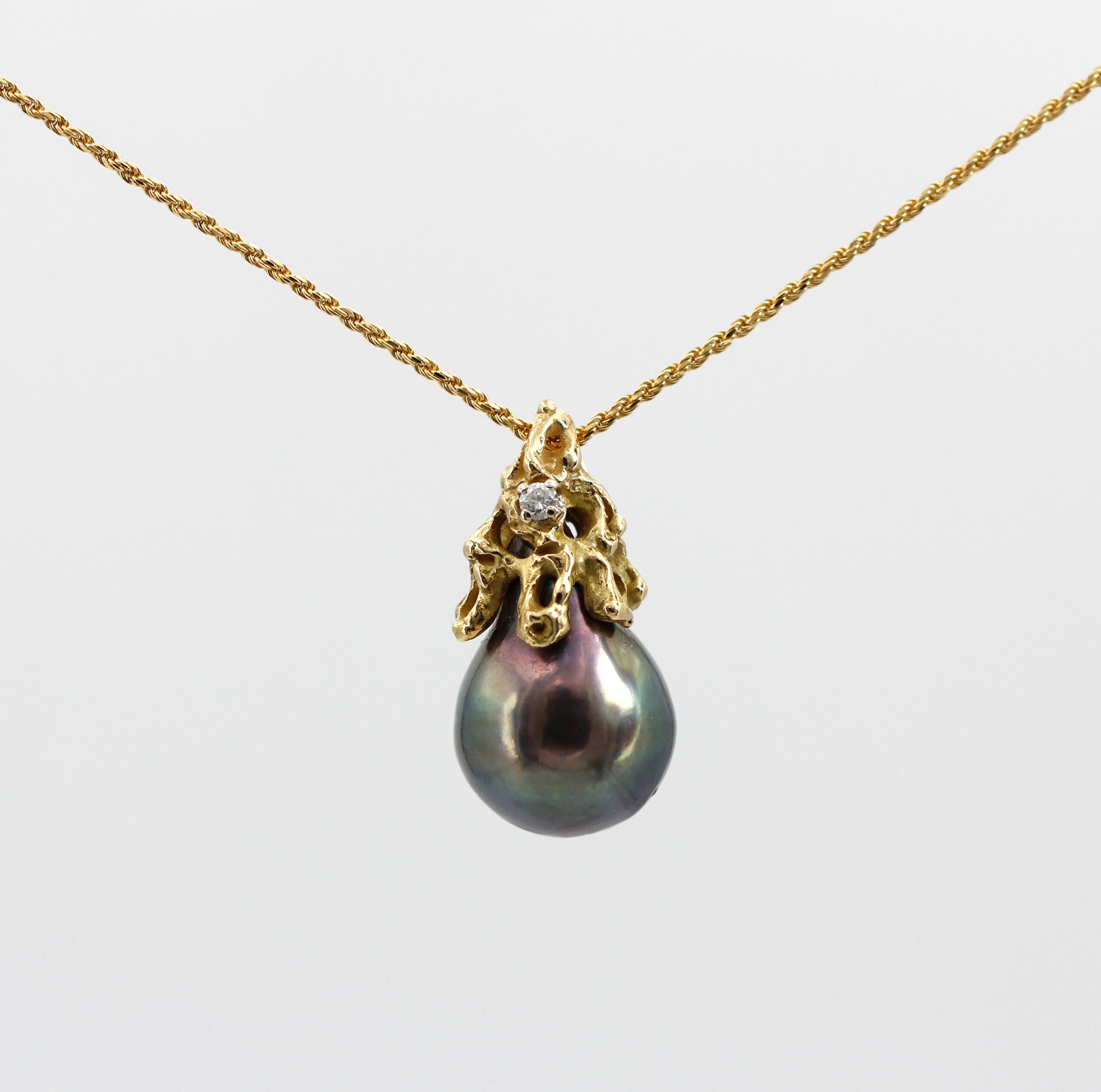 Anna Gioielli Marte pendente oro perla Tahiti diamante