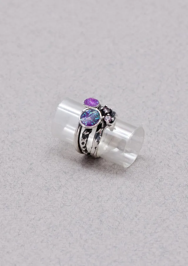 Voodoo Jewels Bold Shapes Ipsitilla anello argento brunito M