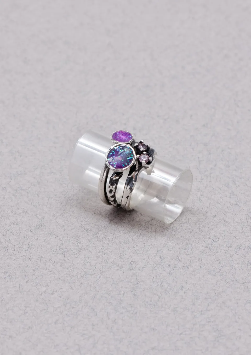 Voodoo Jewels Bold Shapes Ipsitilla anello argento brunito M
