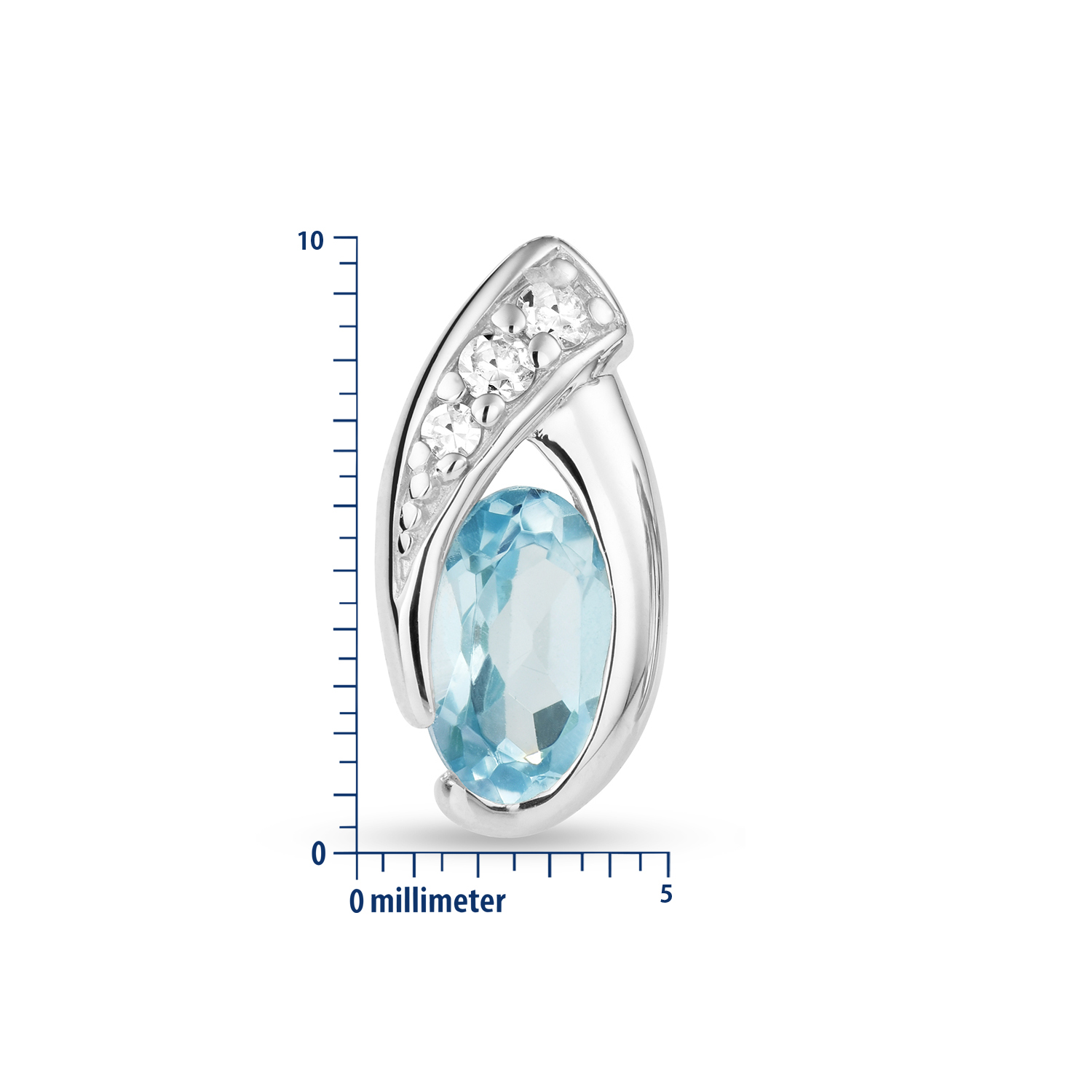 Miore Orecchini Oro Bianco 9KT Topazio Blu
