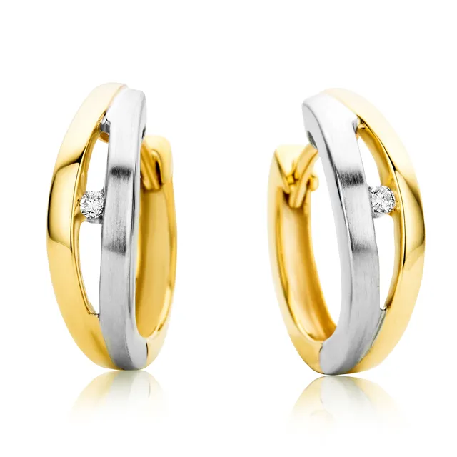 Miore Orecchini oro bicolore 9kt giallo e bianco