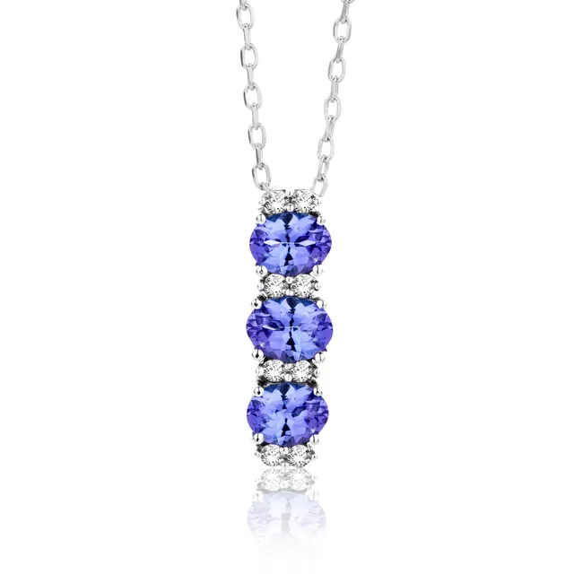 Miore Necklace Collana Oro Bianco 9 Kt Tanzanite