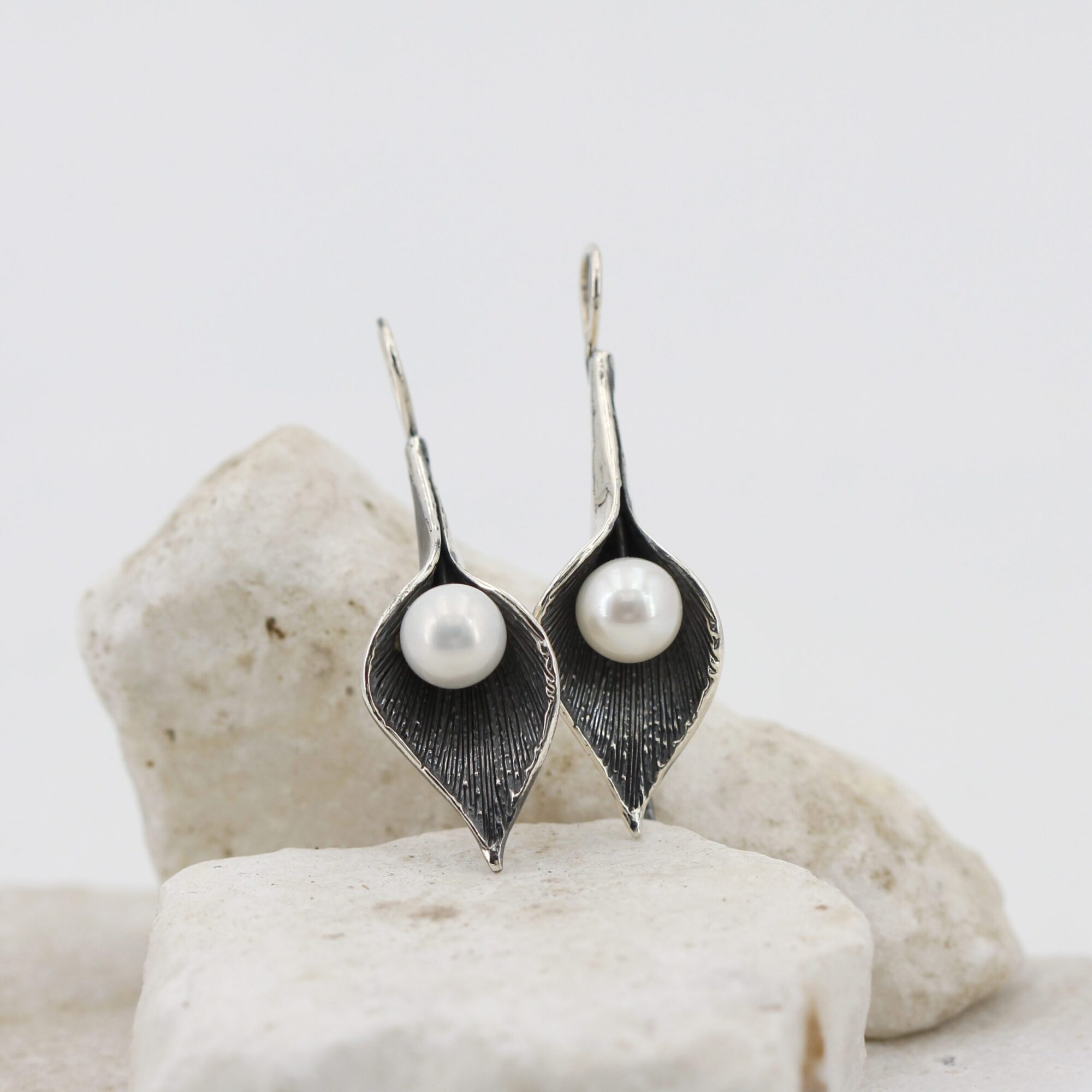 Anna Gioielli Calla Orecchini Argento con Perle 48 mm