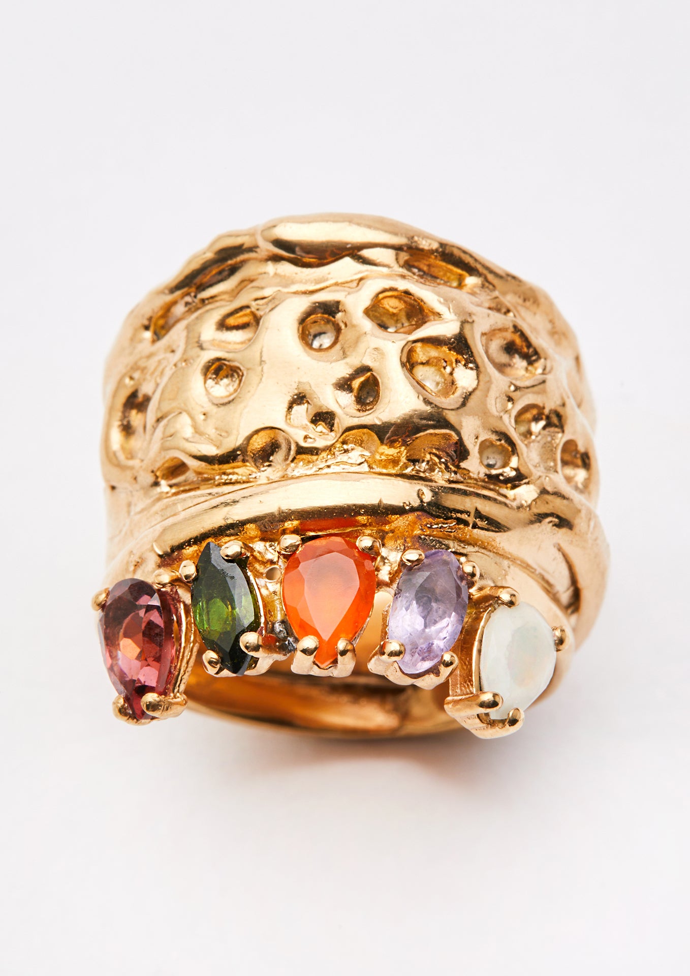 Voodoo Jewels Bold Shapes Regla anello pietre naturali taglia M