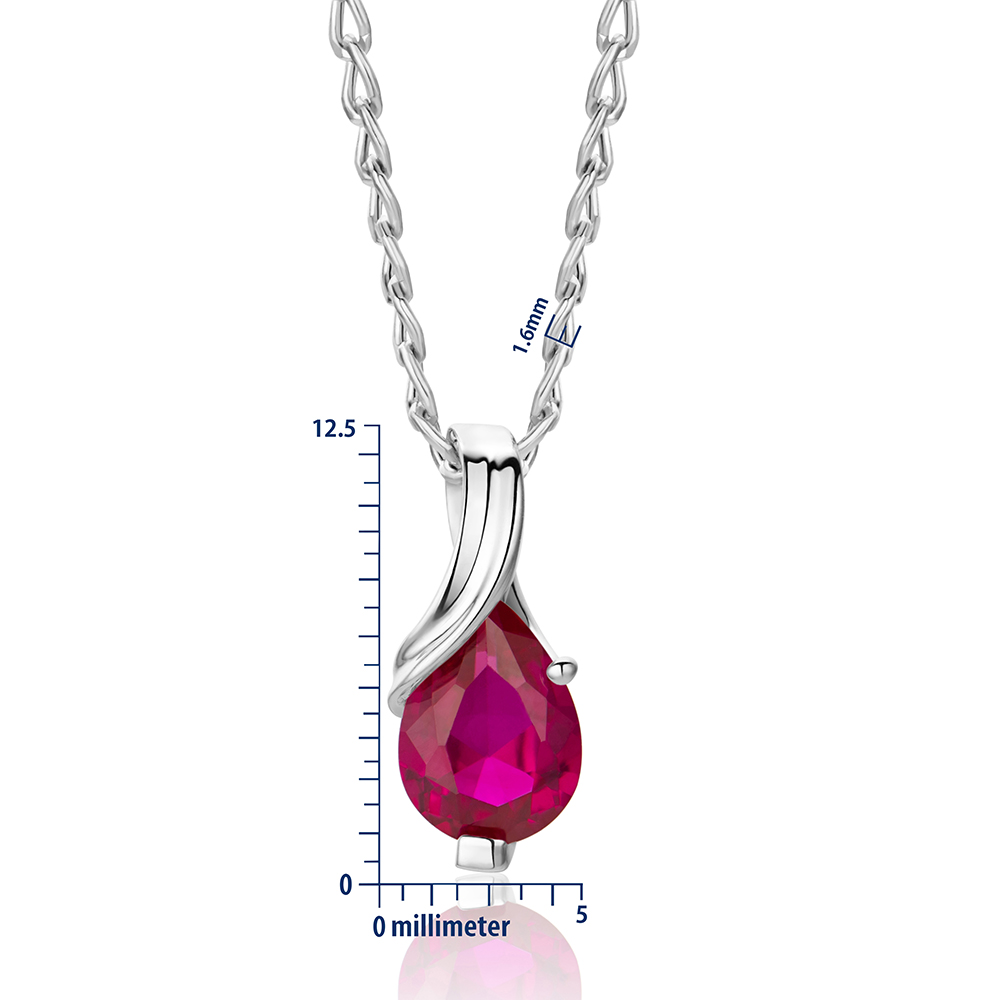 Miore Necklace Collana oro bianco 9kt rubino creato