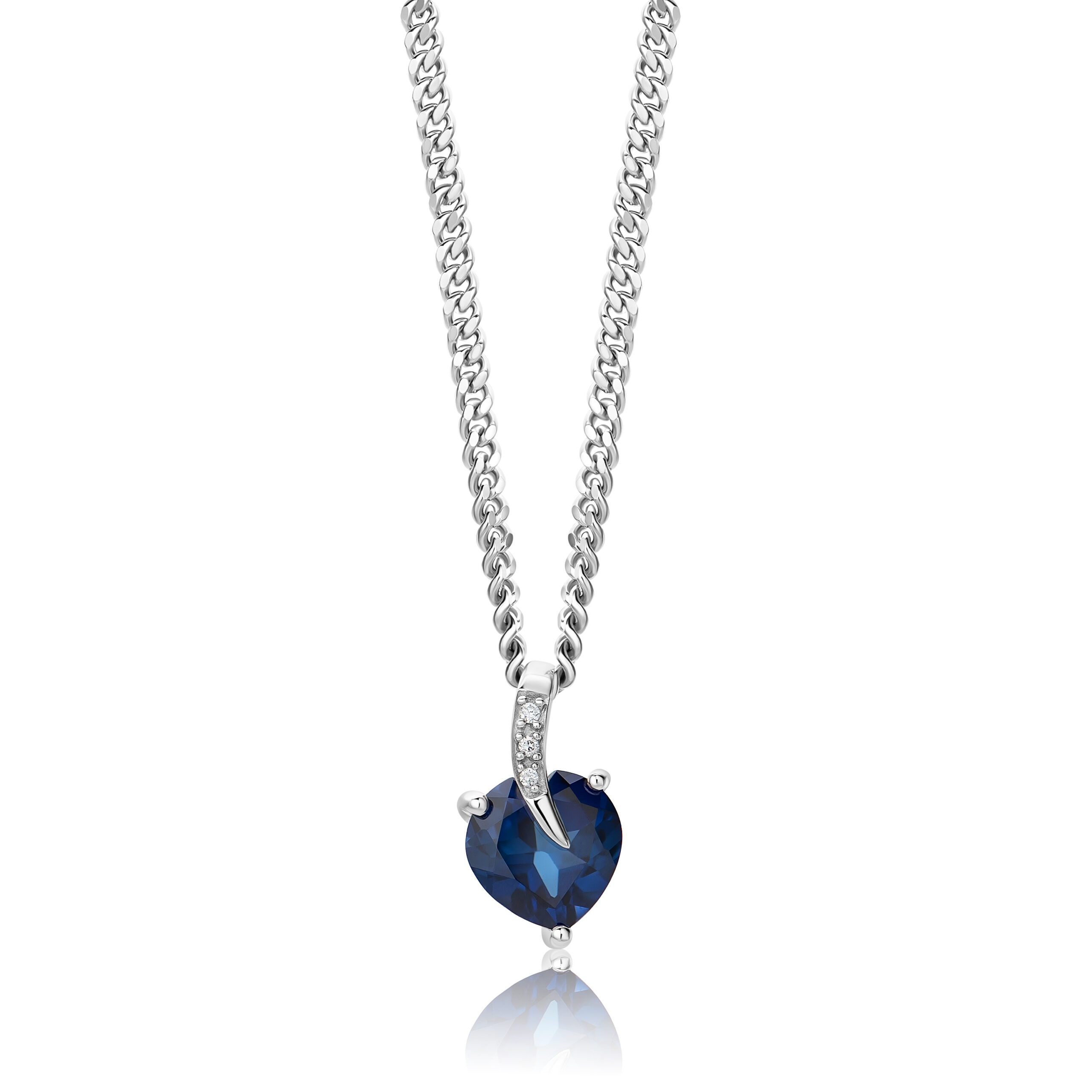 Miore Necklace collana argento 925 zaffiro blu