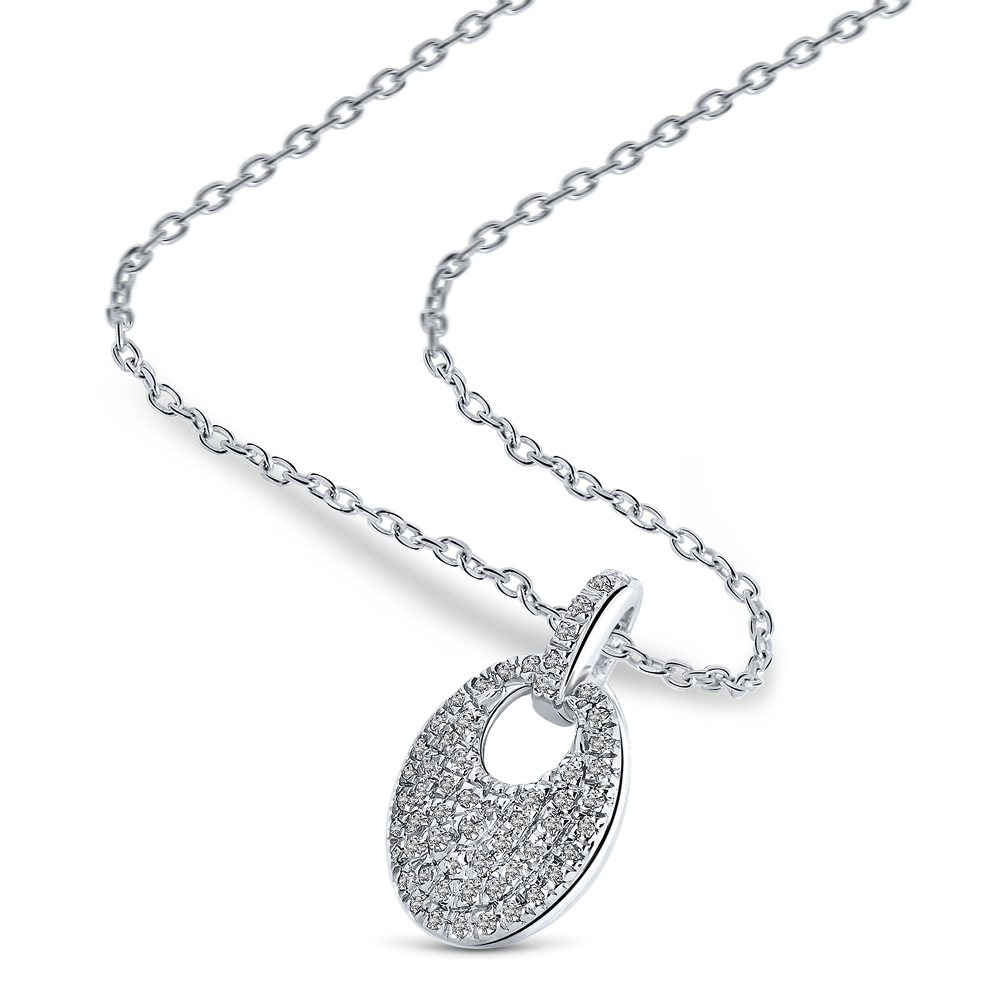 MIORE Collana Oro Bianco 9 Kt Senza Pietra