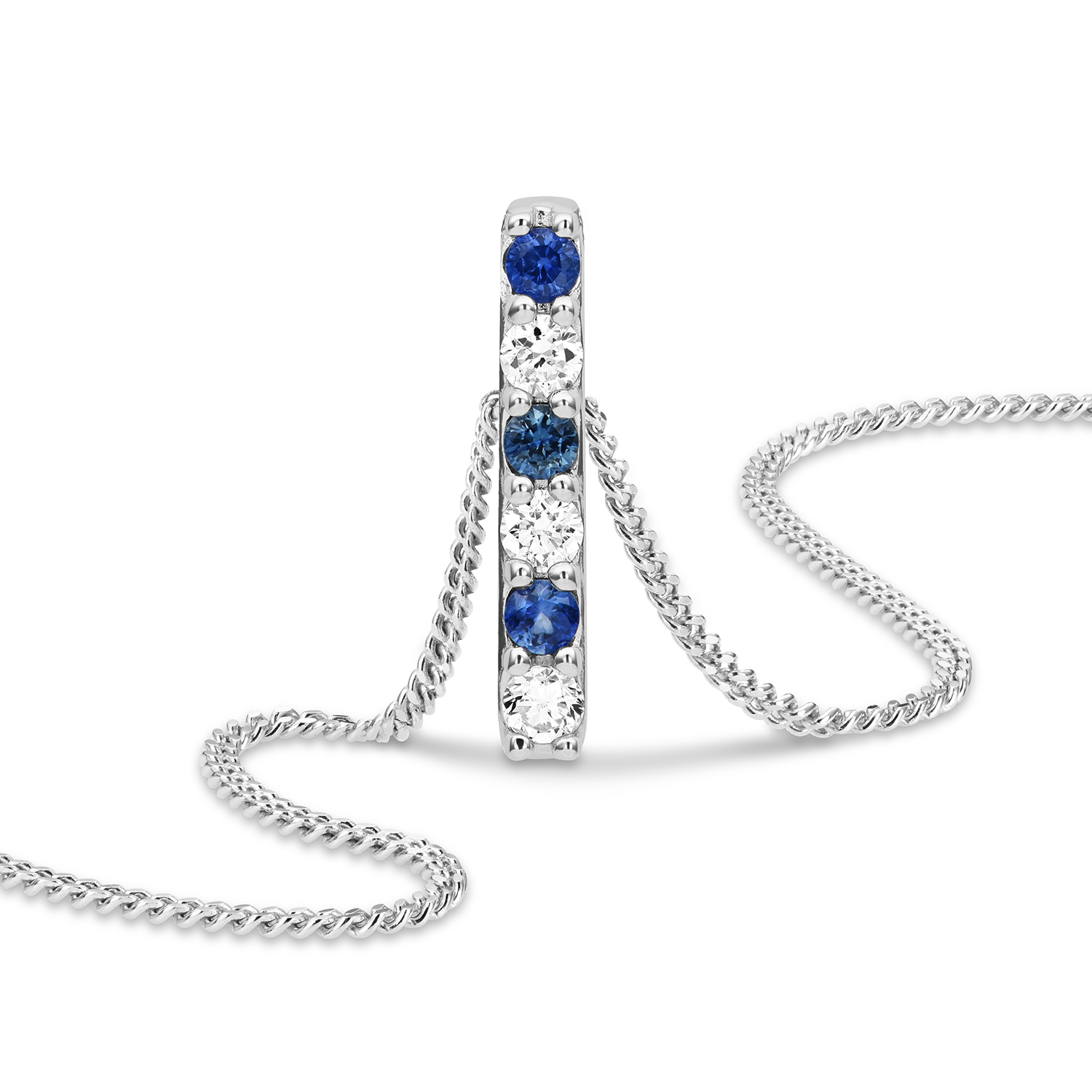 Miore Necklace collana oro bianco 9KT zaffiro