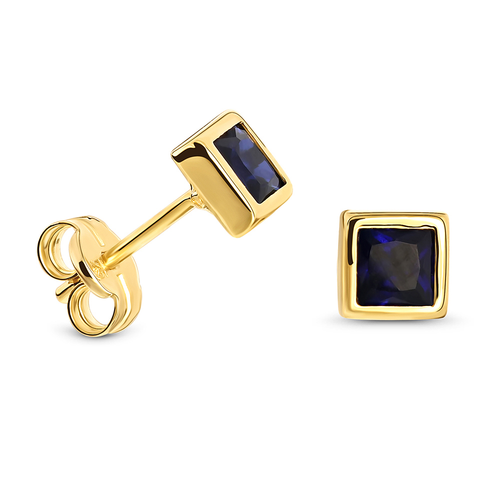 Miore Earrings Orecchini oro giallo 9Kt zaffiro creato