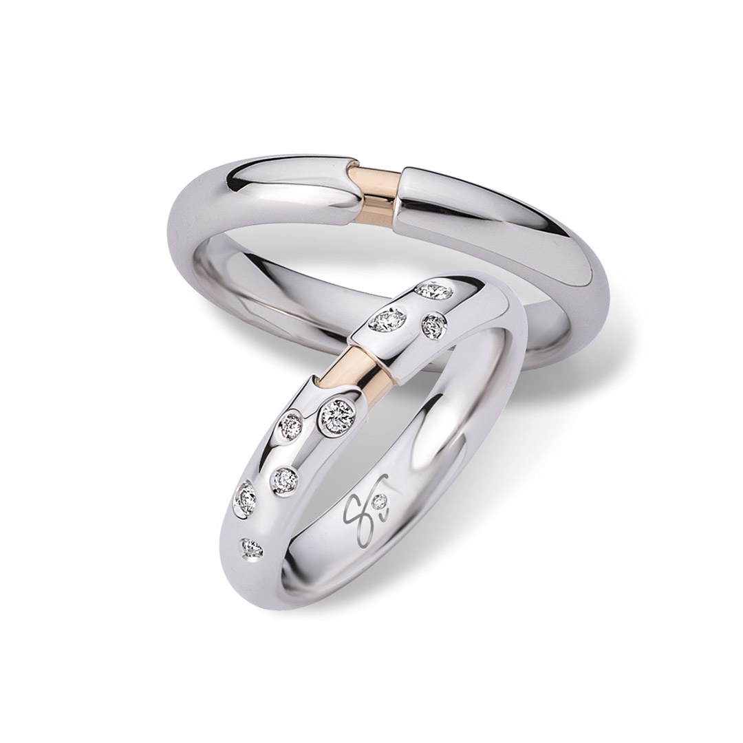 Polello Sì Lo Voglio Fedi Oro Bianco e Rosa