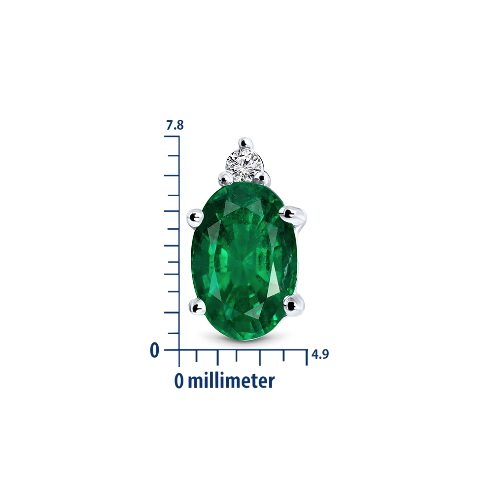 Miore Orecchini Oro Bianco 9Kt Smeraldo Creato