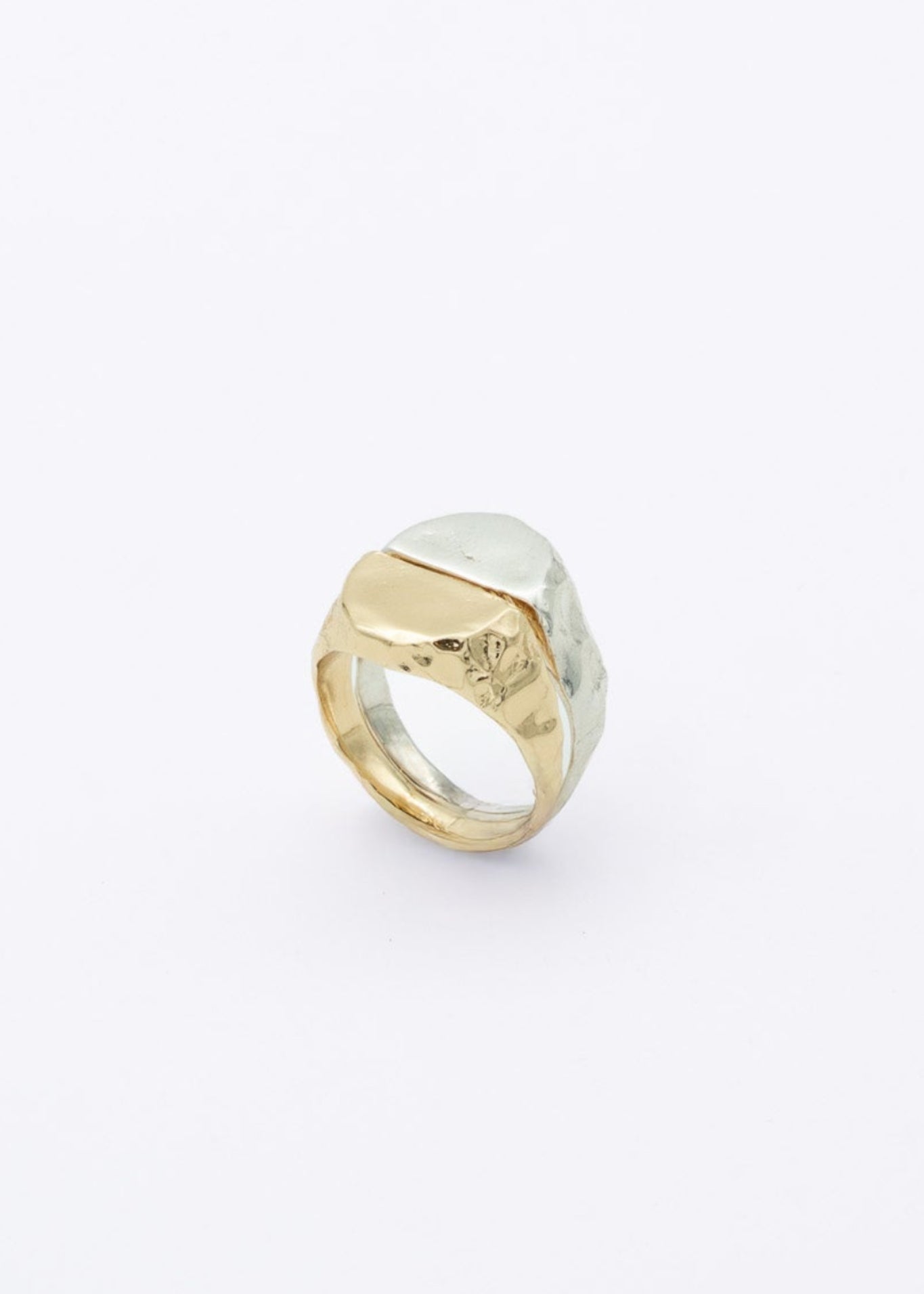 Voodoo Jewels Bold Shapes Newa anello sigillo bicolore M