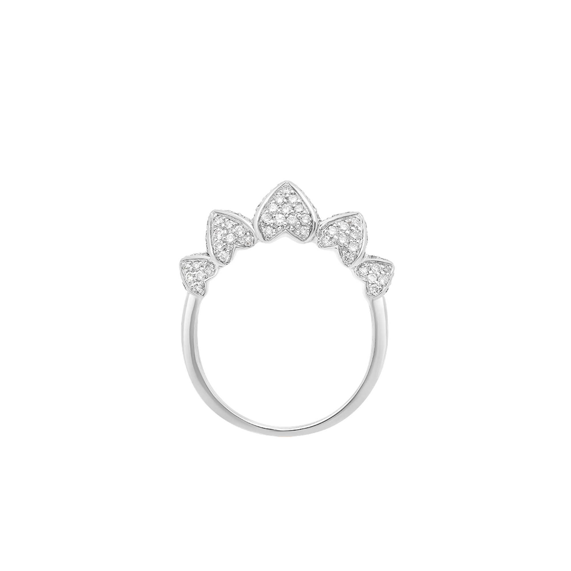 Korloff Korlove JKVR02 anello oro bianco diamanti 5 cuori 52