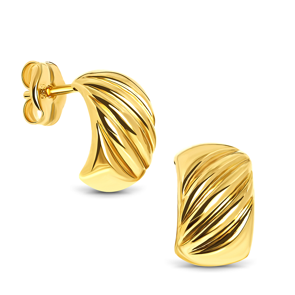 MIORE Orecchini Oro Giallo 14 Kt Senza Pietra