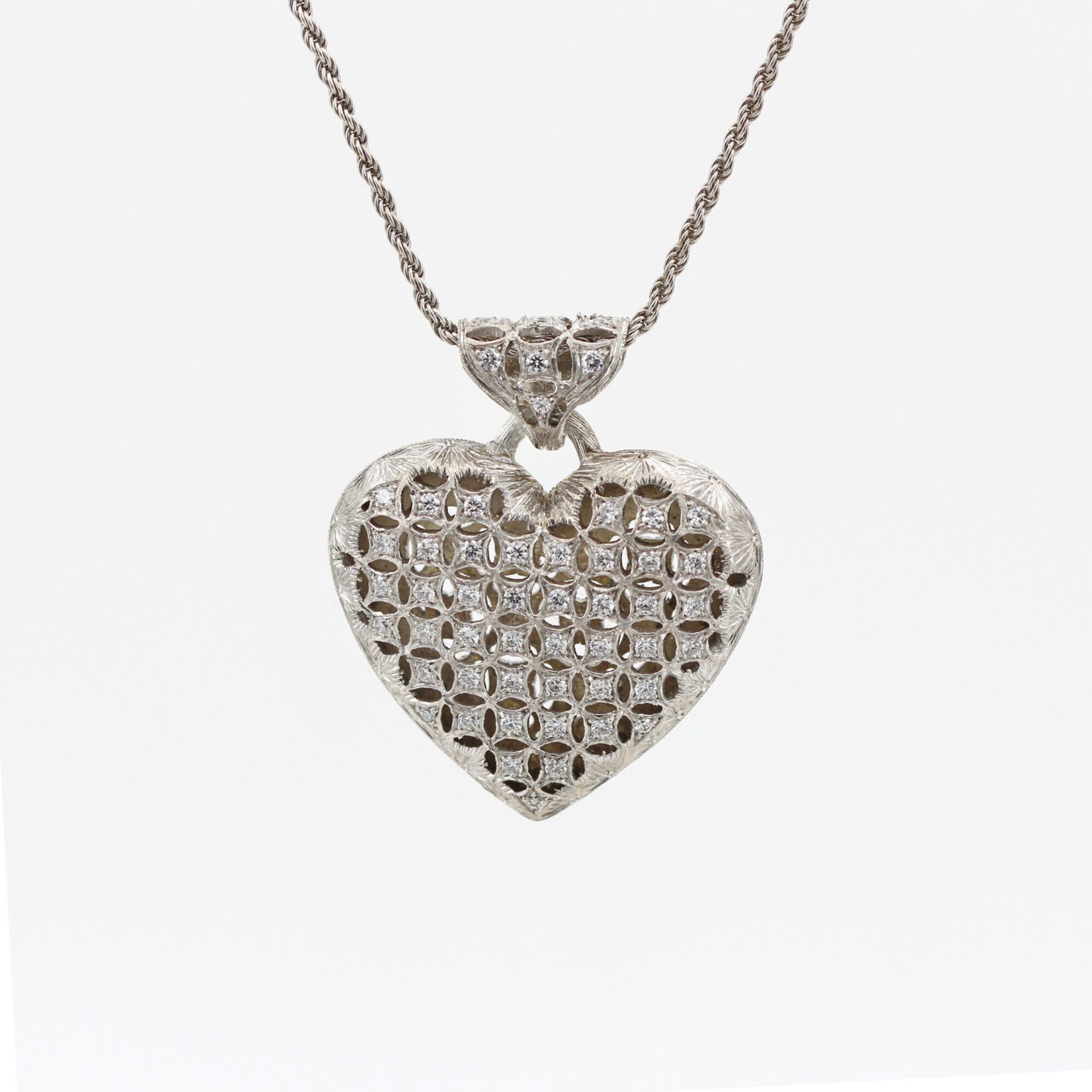 Anna Gioielli Pendenti Collana Cuore Argento 52 Zirconi Corda