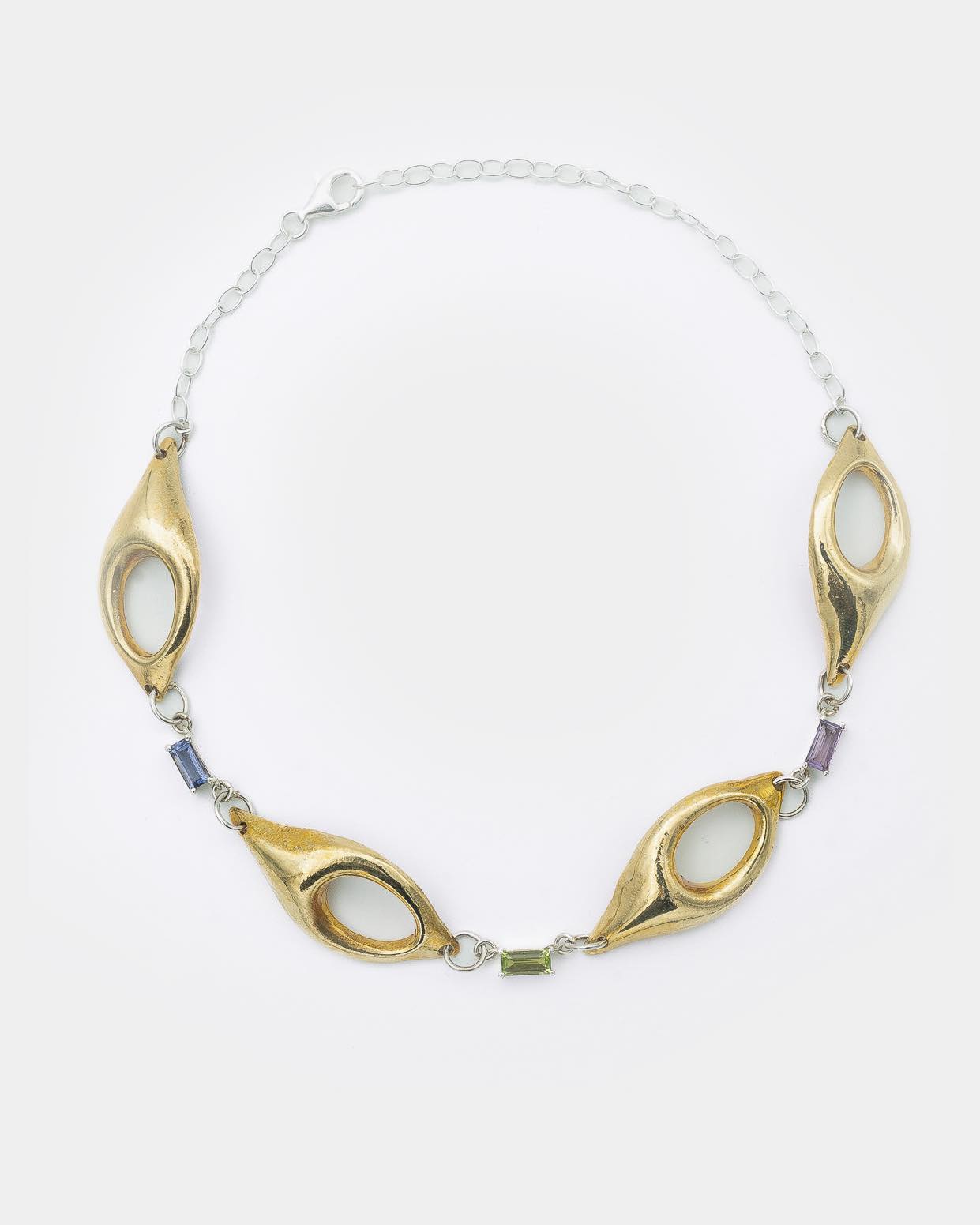 Voodoo Jewels Bold Shapes Leda Collana Bronzo Baguette