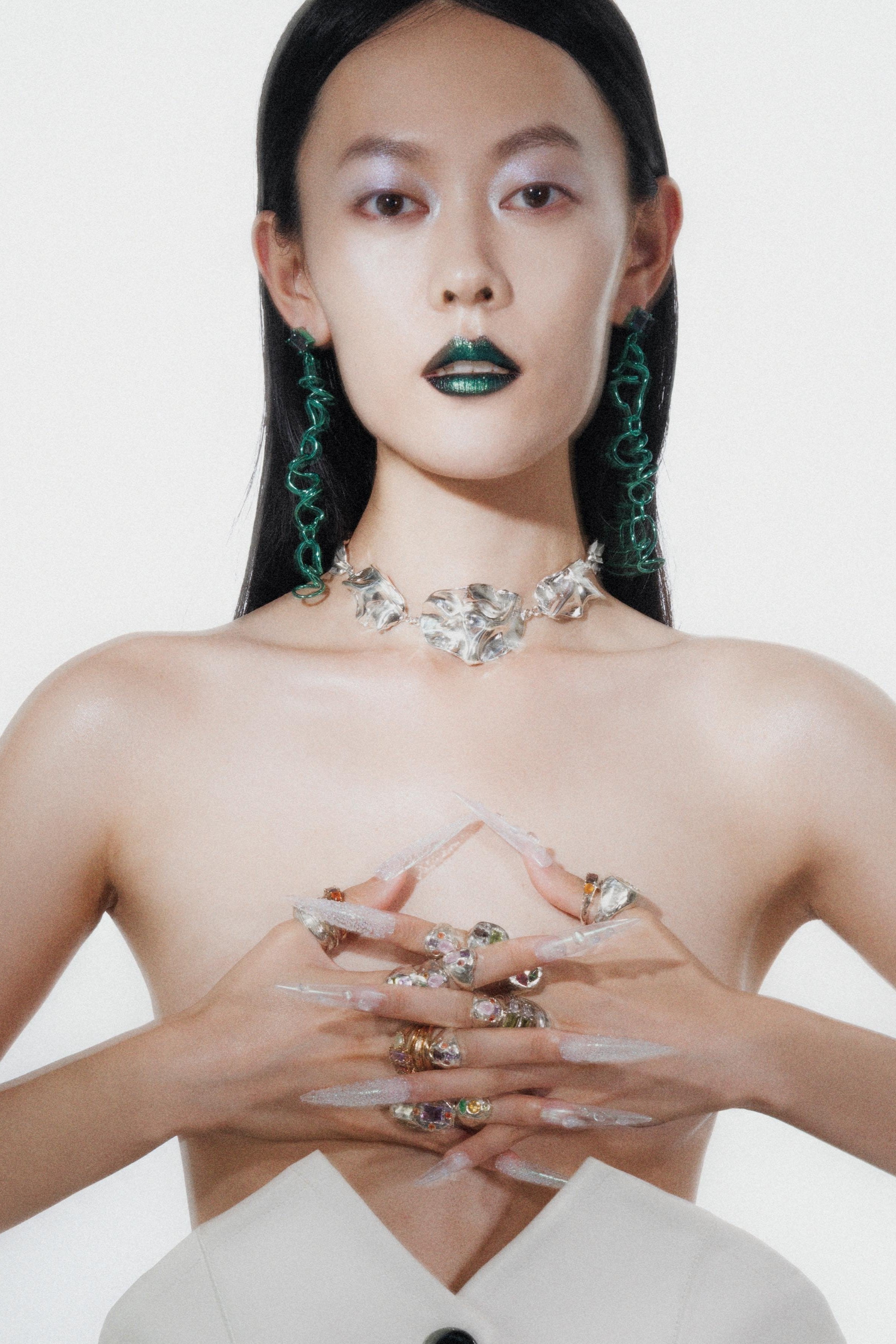 Voodoo Jewels Bold Shapes Huacas Necklace choker argentato