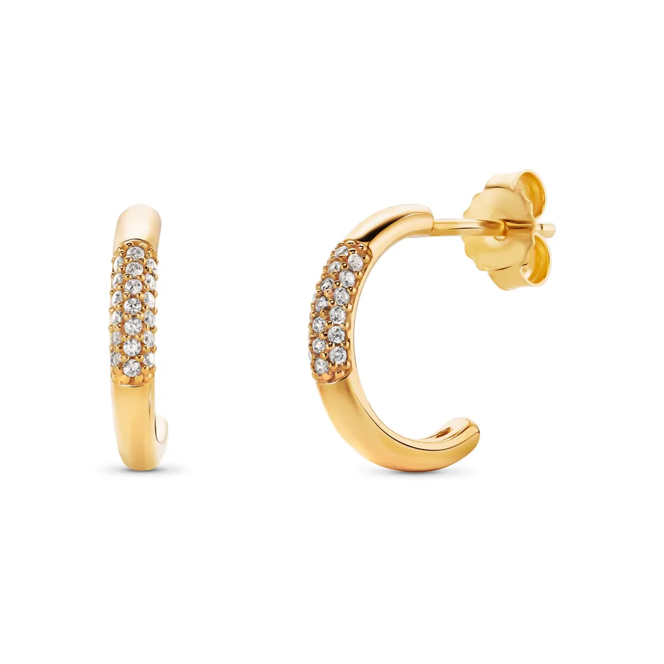Miore Orecchini Argento 925 Placcato Oro Zirconia
