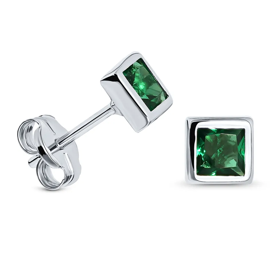 Miore Earrings orecchini oro bianco 9kt smeraldo