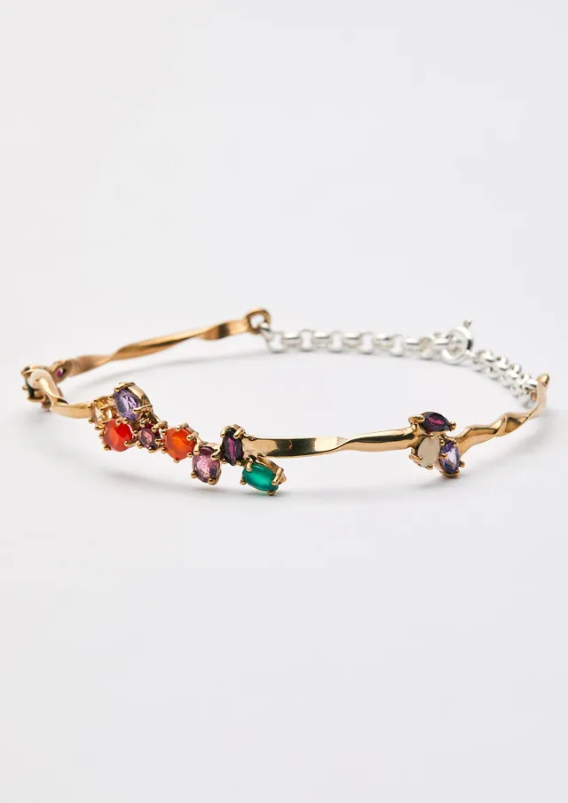 Voodoo Jewels Bold Shapes Lambi collana oro pietre taglia unica
