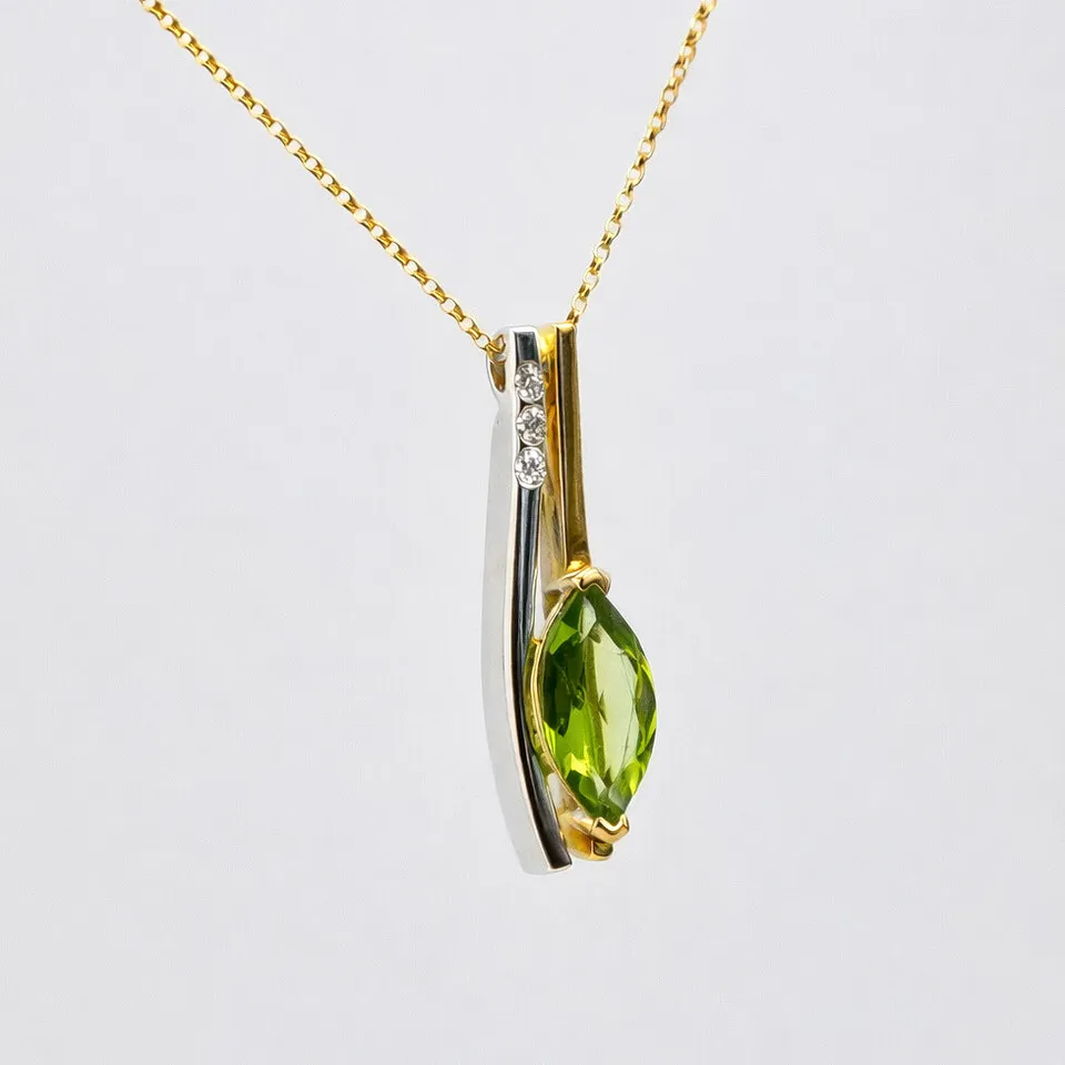 Anna Gioielli Gioielli Classici ciondolo oro peridoto diamanti