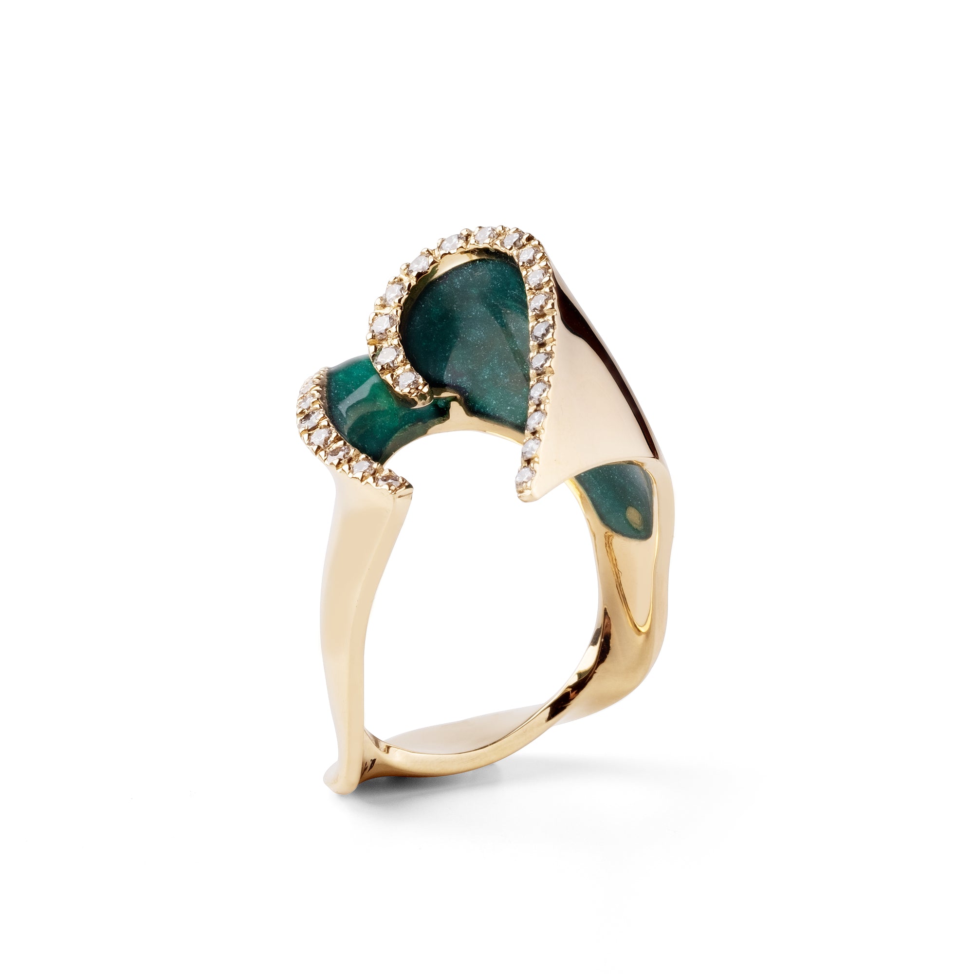 Noi Gioielli Firenze 1873 Onda anello oro giallo diamanti smalto