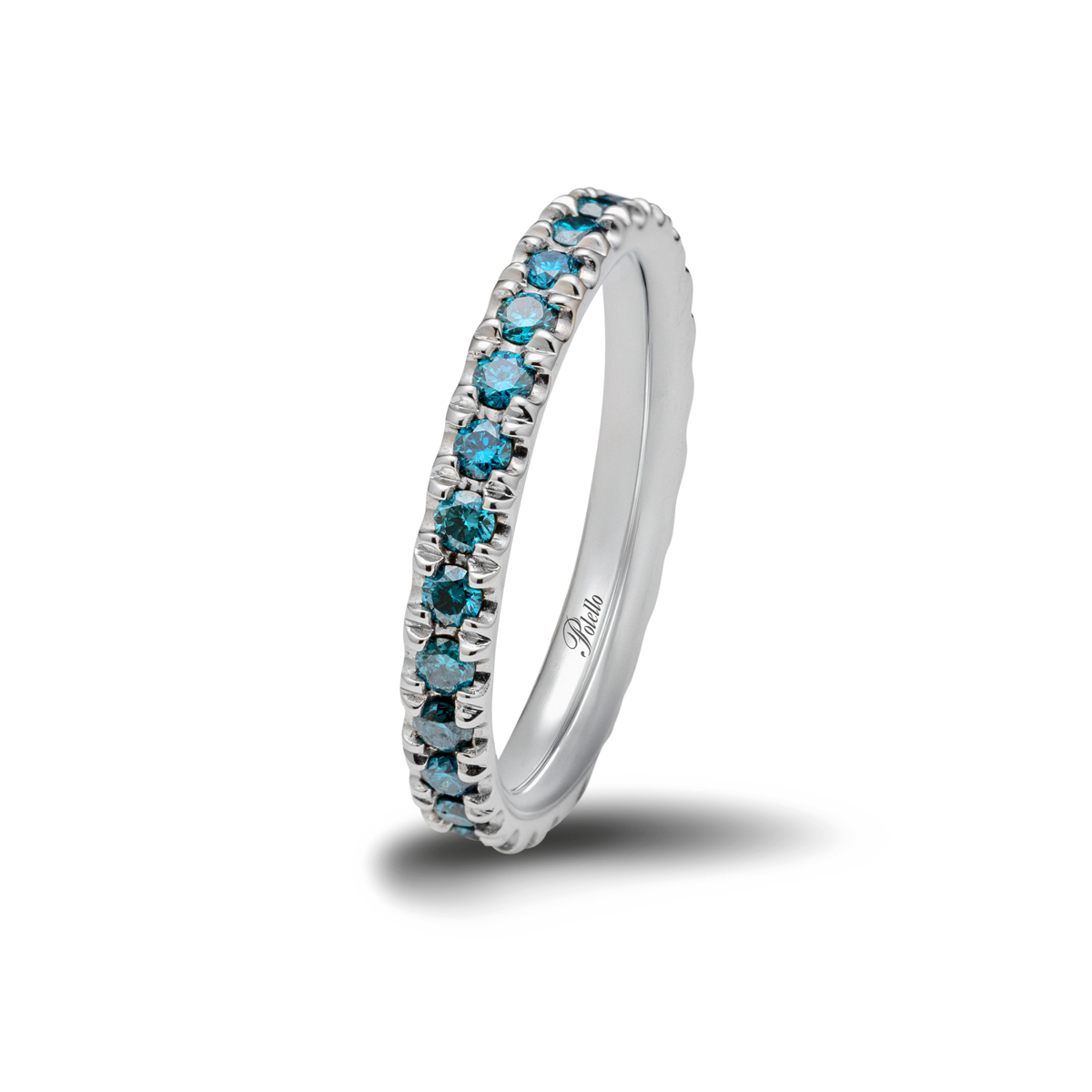 Polello My Clouds Anello Platino Diamanti Azzurri