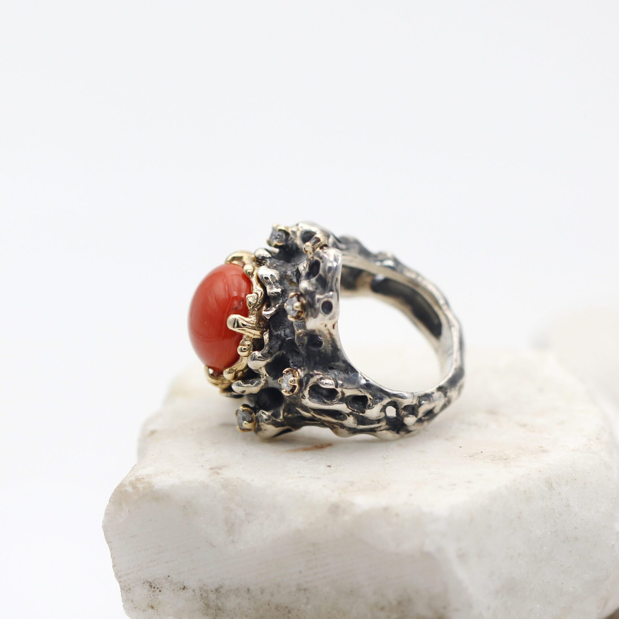 Anna Gioielli Jolly Jewels anello argento oro corallo diamanti