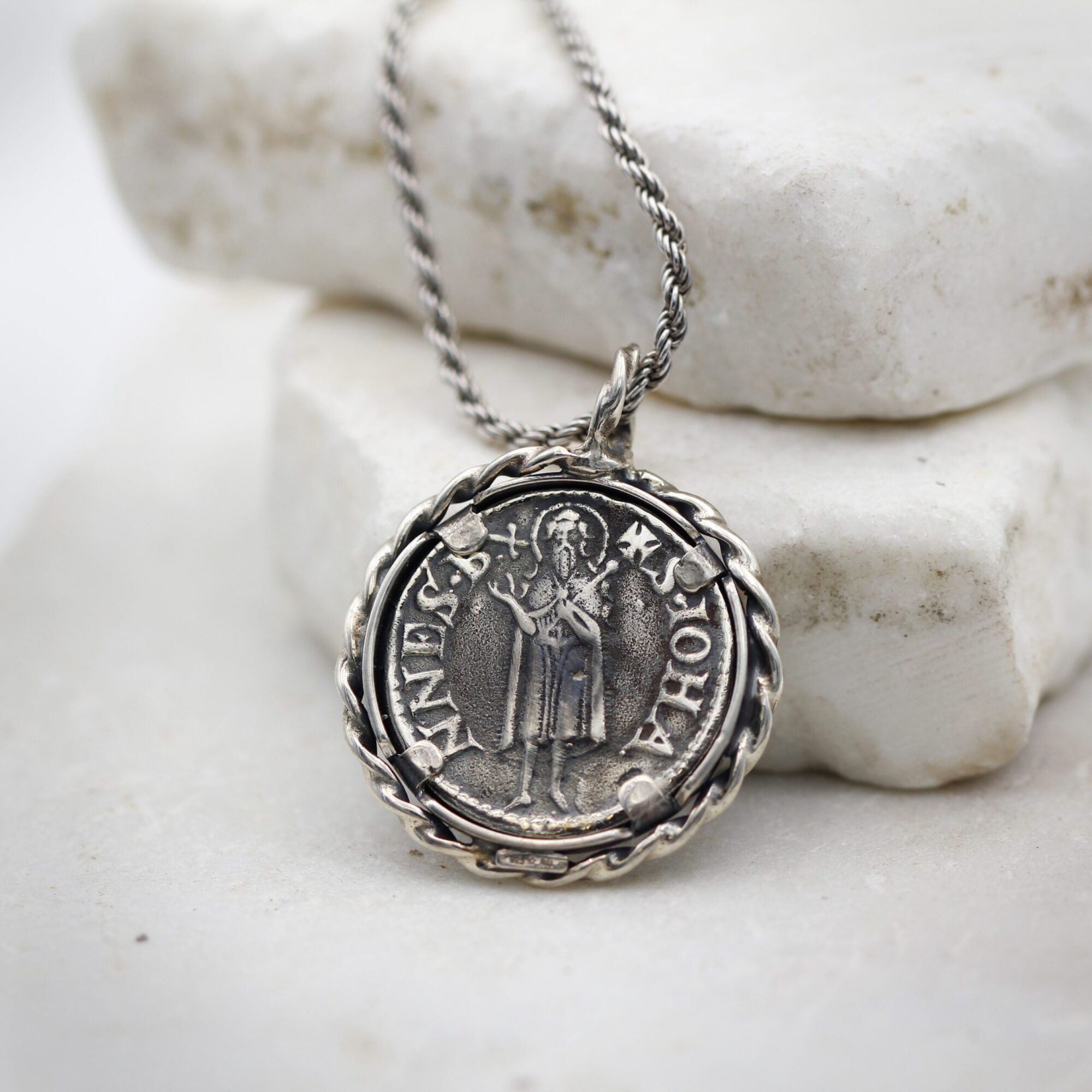 Anna Gioielli Fiorino ciondolo argento moneta con catena