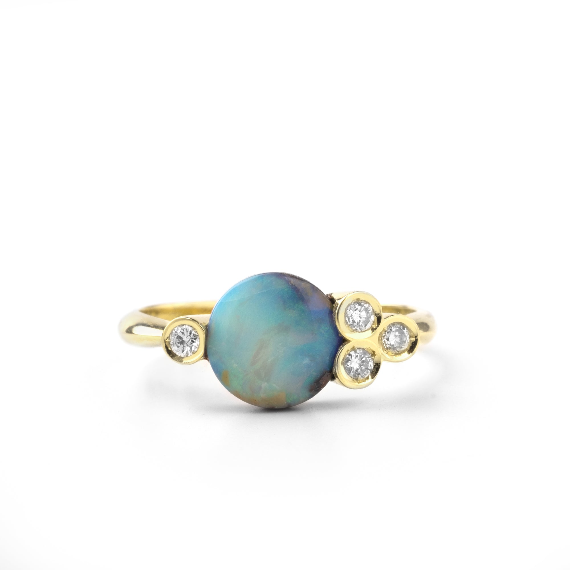 Noi Gioielli Firenze 1873 anello oro giallo opale boulder diamanti