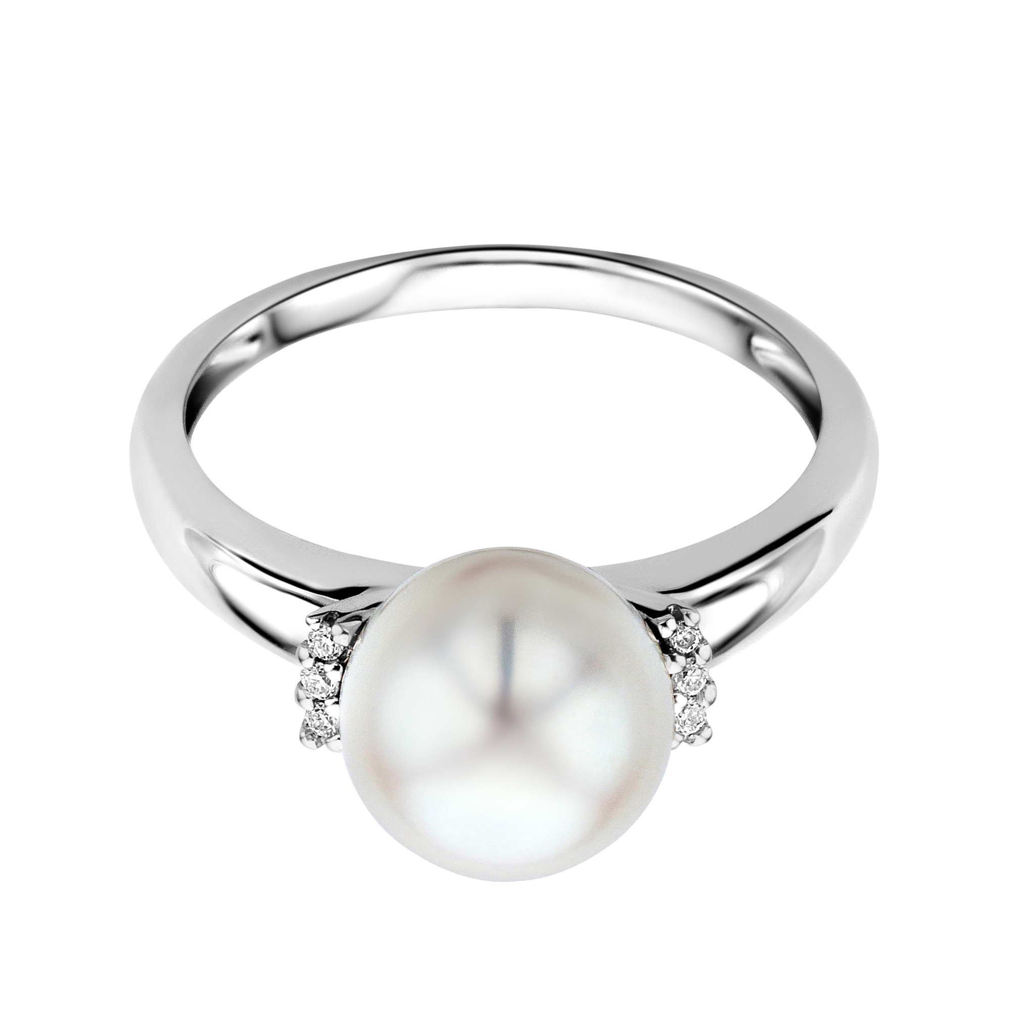 MIORE anello oro bianco 9kt perla d’acqua dolce