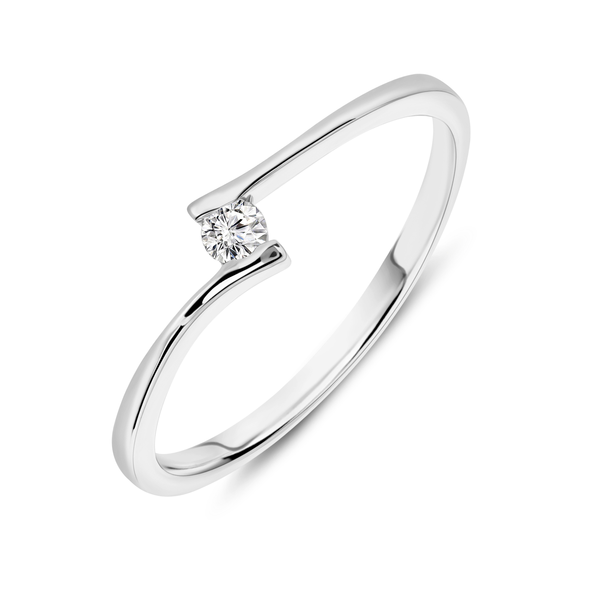 Miore Anello Oro Bianco 14Kt 585