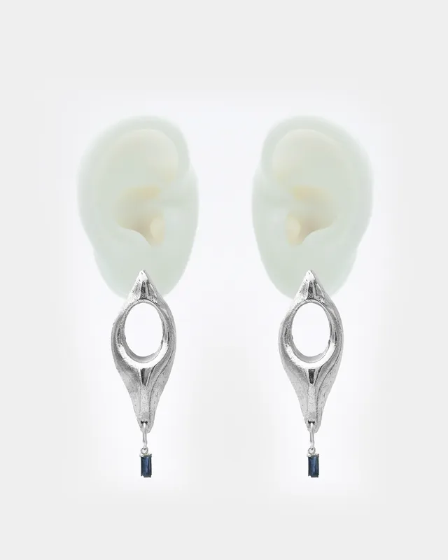 Voodoo Jewels Bold Shapes Leda orecchini bronzo argentato iolite