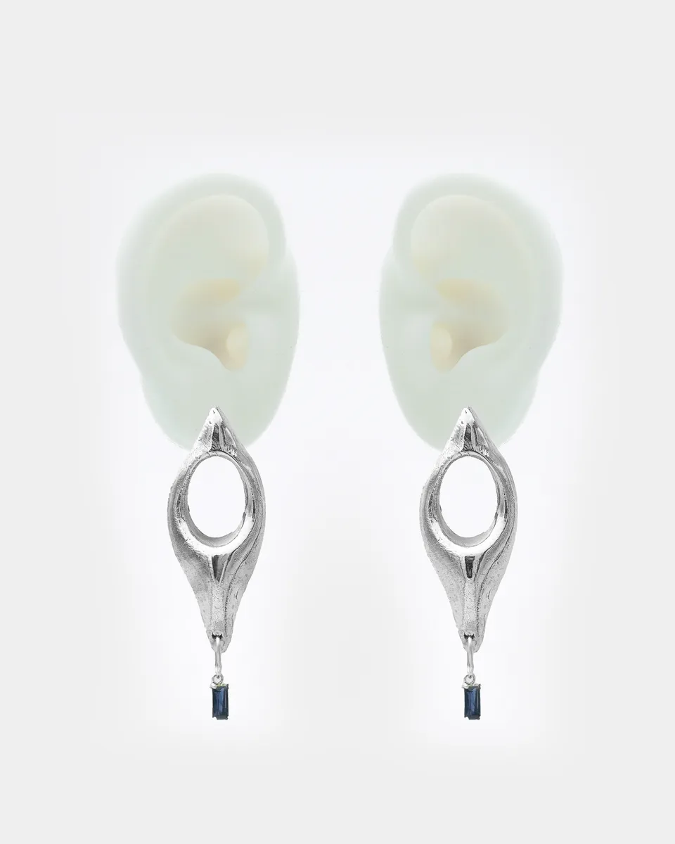 Voodoo Jewels Bold Shapes Leda orecchini bronzo argentato iolite
