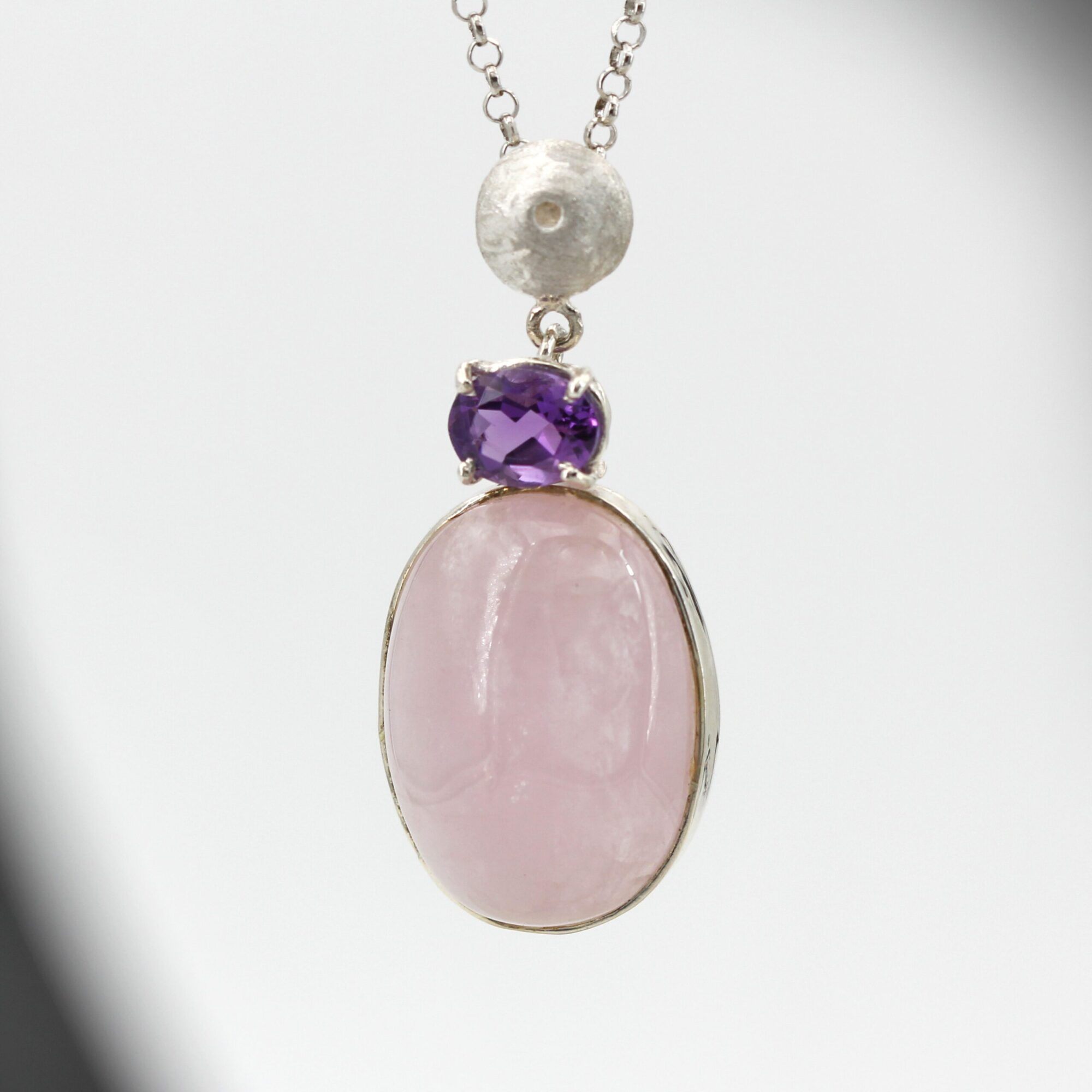 Anna Gioielli Pendenti ciondolo argento morganite ametista 46cm