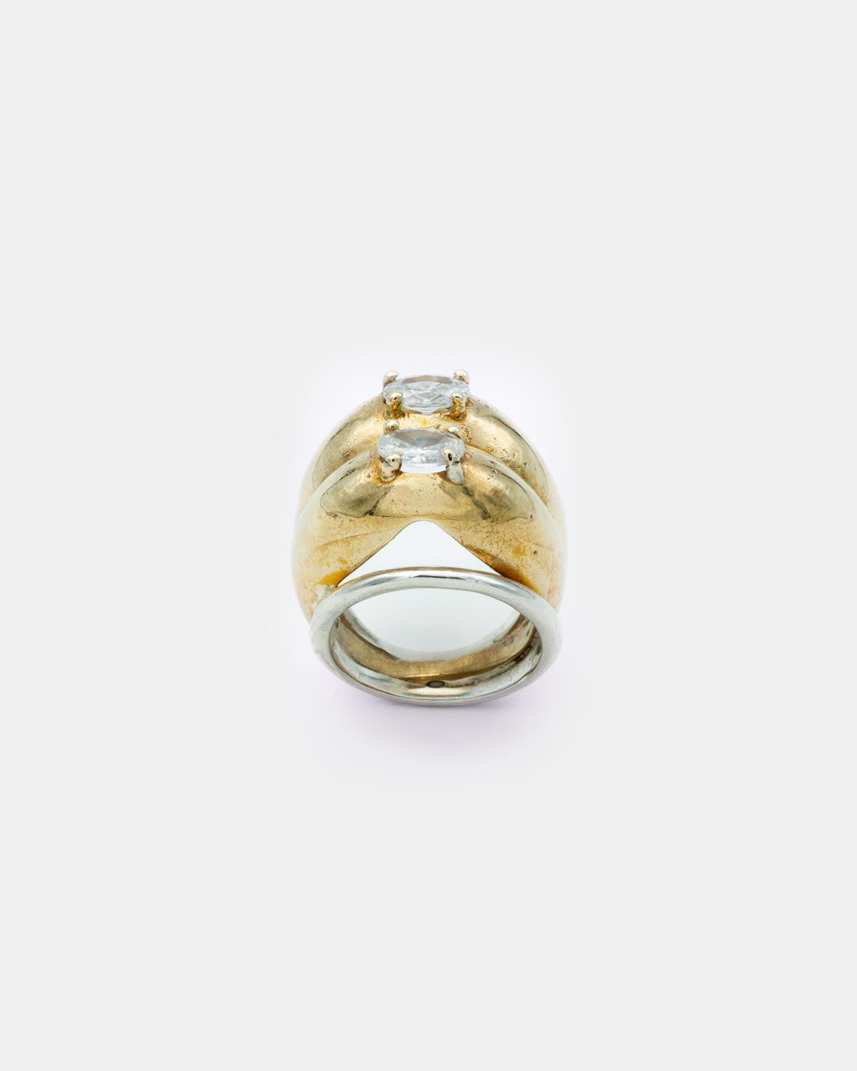 Voodoo Jewels Bold Shapes Ananke anello argento zirconi