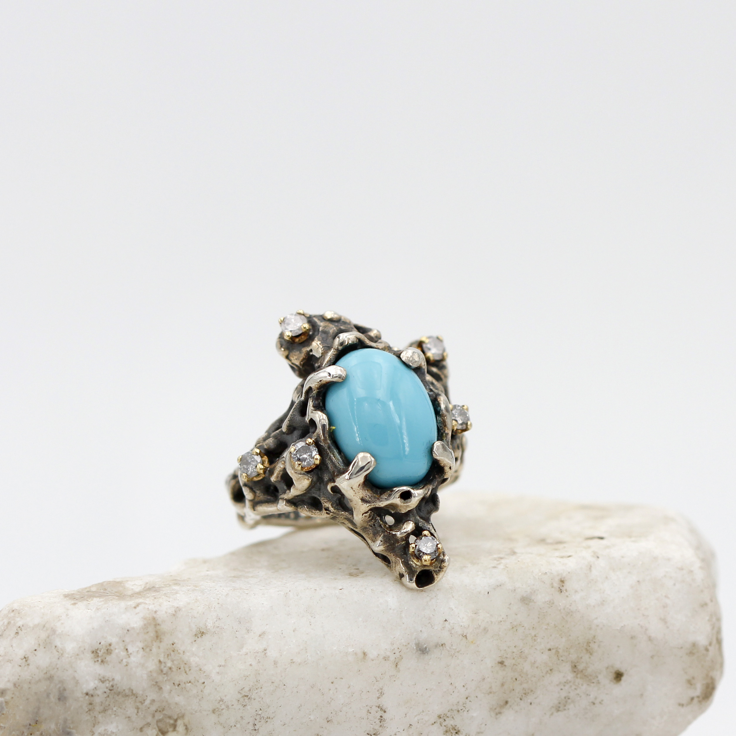Anna Gioielli Jolly Jewels anello turchese diamanti grey oro