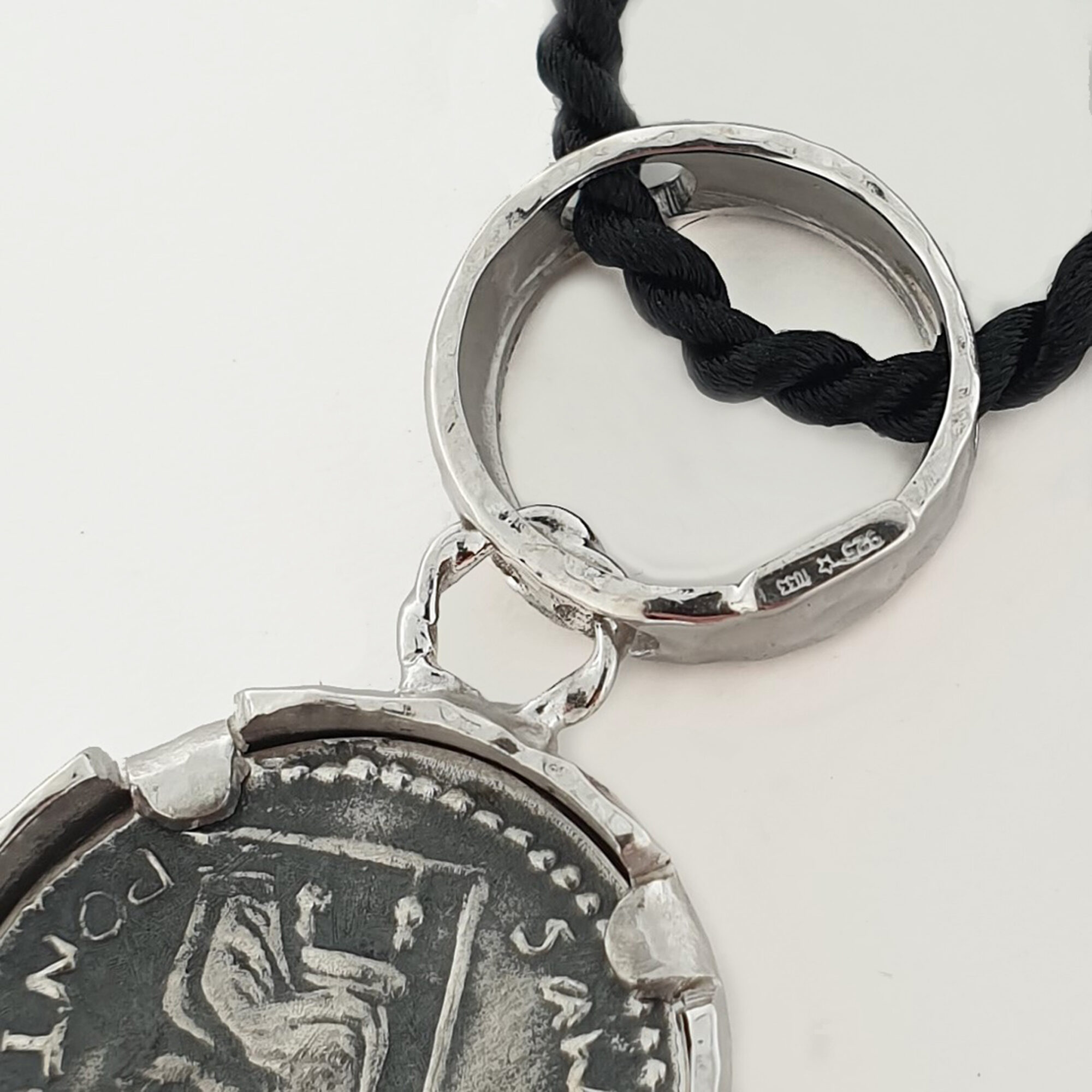 Anna Gioielli Monete Romane Pendente Argento Moneta Brunita