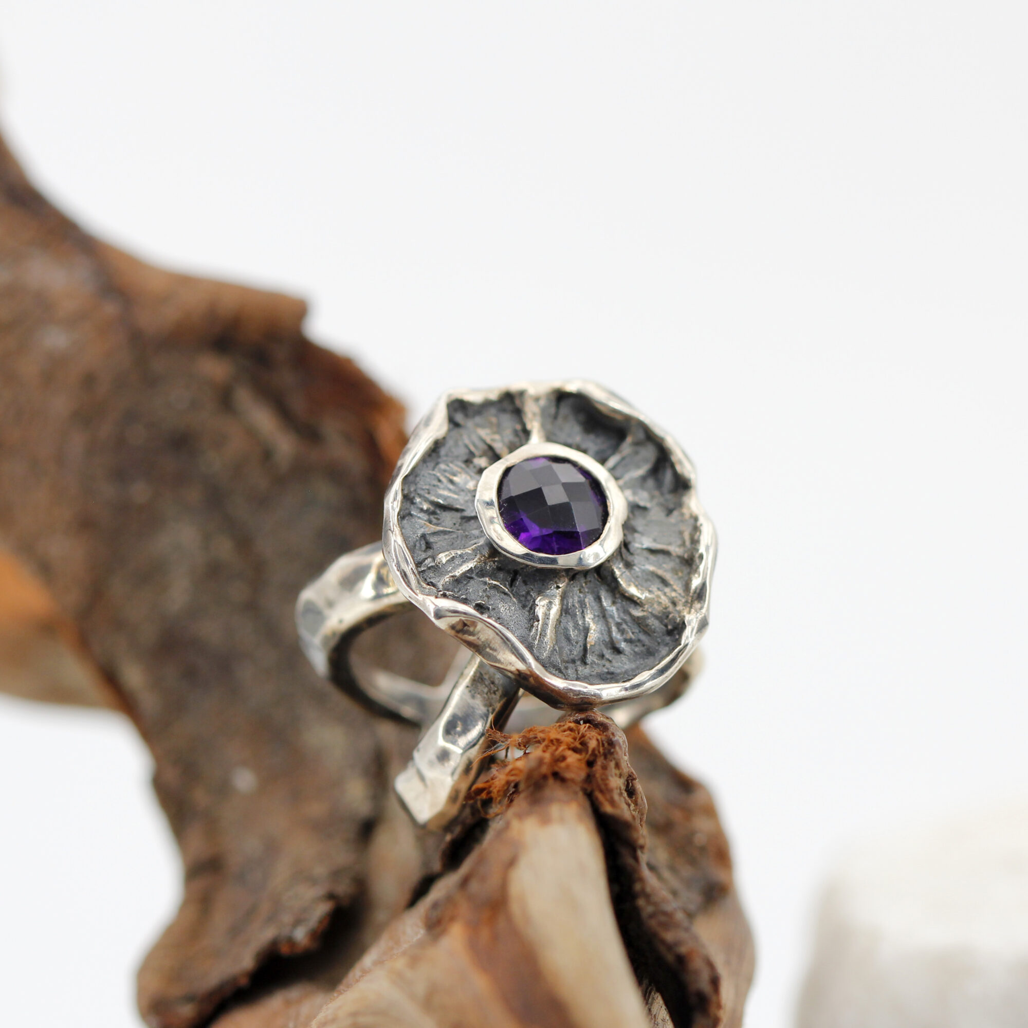 Anna Gioielli Winter Flower anello argento ametista 21 mm
