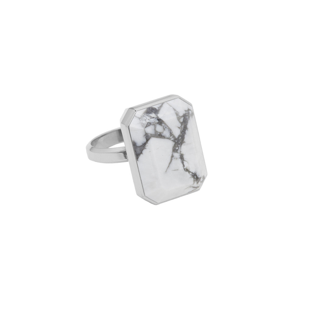 Ringly Luxe Full Moon Anello Smart Howlite Misura 8 Acciaio