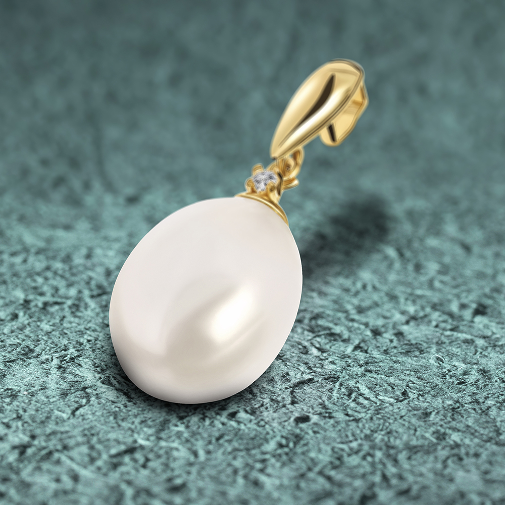 Miore Pendant pendente oro 14kt perla e zirconia