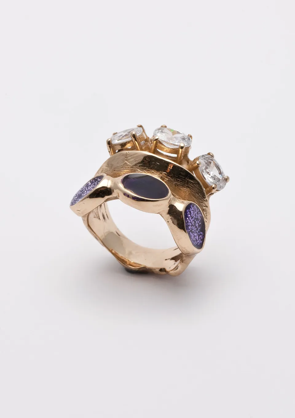 Voodoo Jewels Bold Shapes Saledo anello bronzo dorato pietre