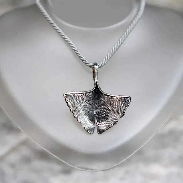 Anna Gioielli Pendenti ciondolo argento foglia Ginkgo 66mm