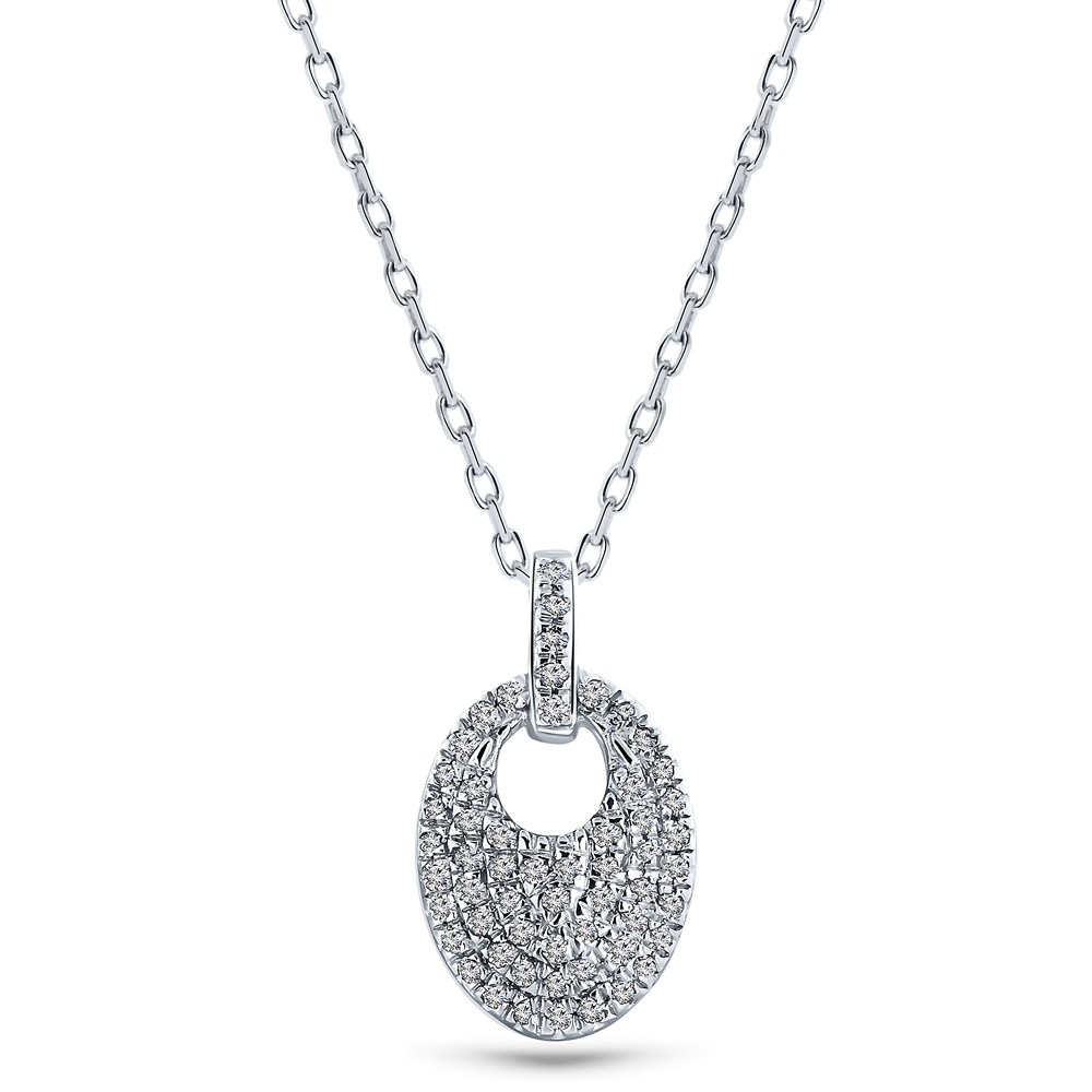 MIORE Collana Oro Bianco 9 Kt Senza Pietra